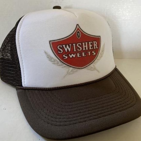 Retro 80s Style Vintage Swisher Sweets Hat Smokers Trucker Hat snapback Brown Su - Picture 3 of 3